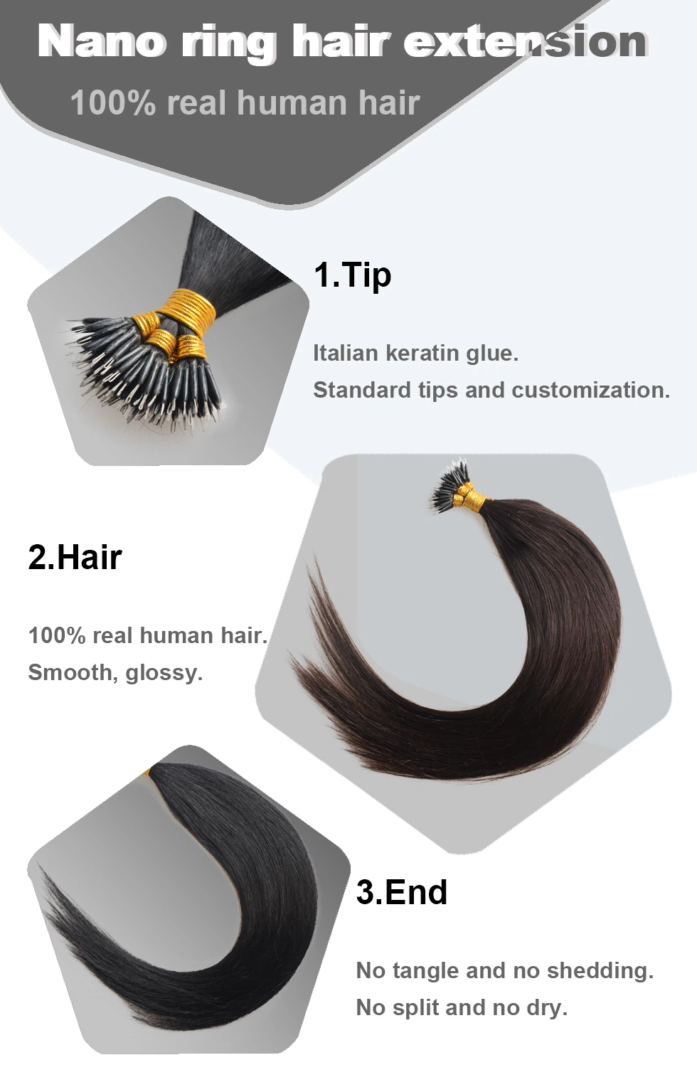 Nano ring hair extension Nano ring hair extension